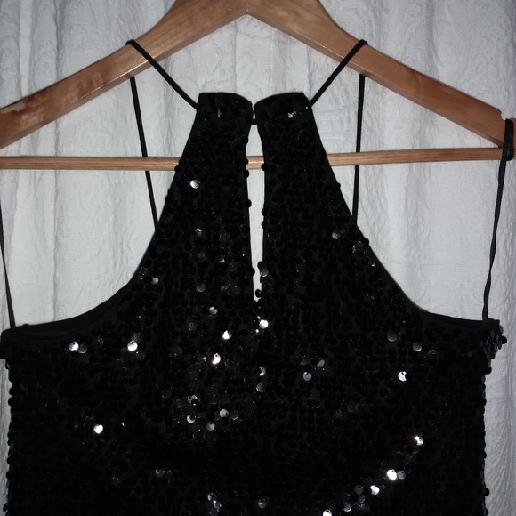 Sequins short evening dress - Picture 4 of 5